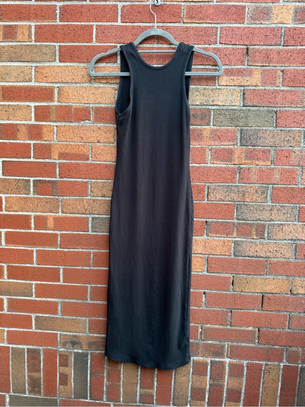 Aeropostale Black Ribbed Racerback Maxi Dress XS Bodycon Sleeveless